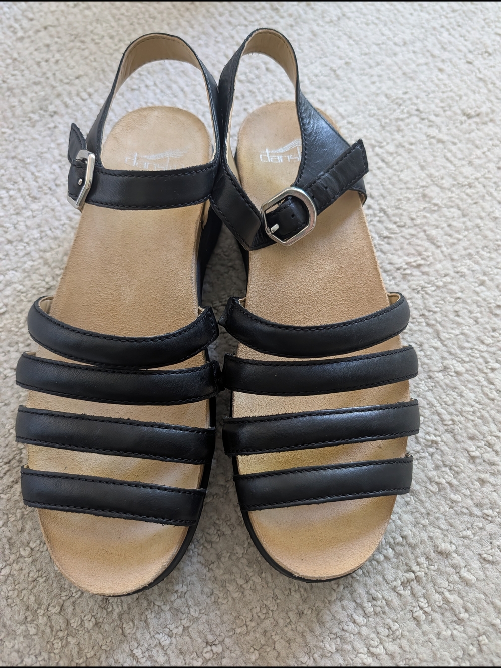 Dansko Black Multi-Strap Slingback Sandals
